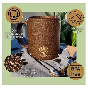 Apito Eco Coffee Mug ♻️ Made from Upcycled Coffee Grounds 🌱 Reusable & Compost